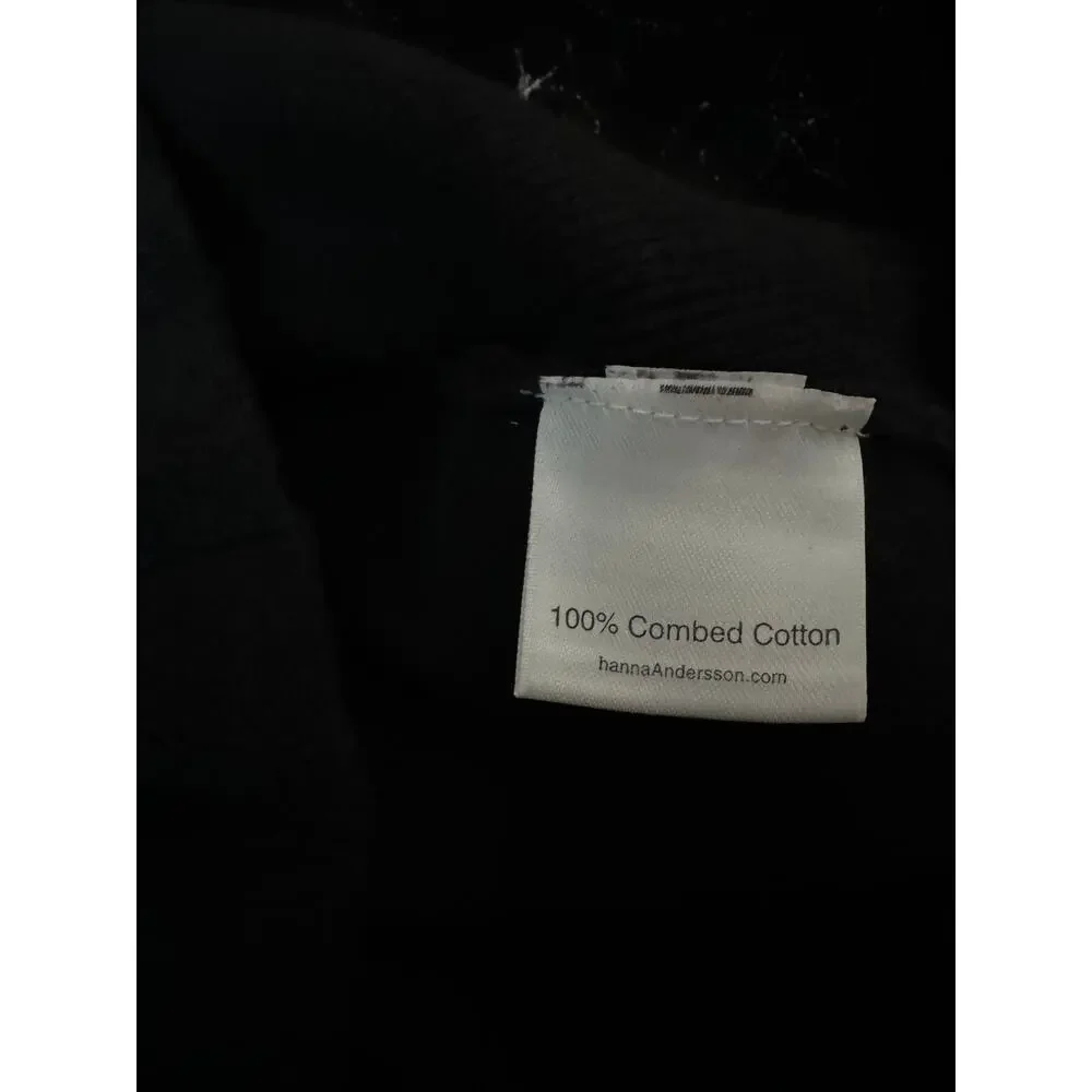 Hanna Andersson |  Black + White Embroidered 100% Cotton Knit Dress | Size 6-7